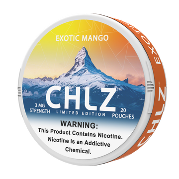 3mg Swiss CHLZ Exotic Mango nicotine pouches 3mg tobacco-free can