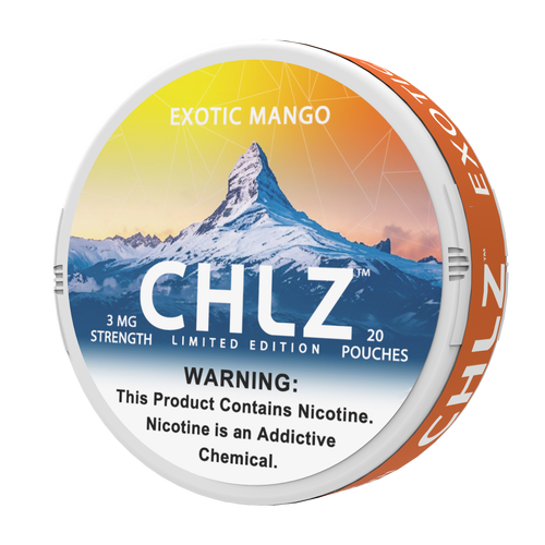 3mg Swiss CHLZ Exotic Mango nicotine pouches 3mg tobacco-free can