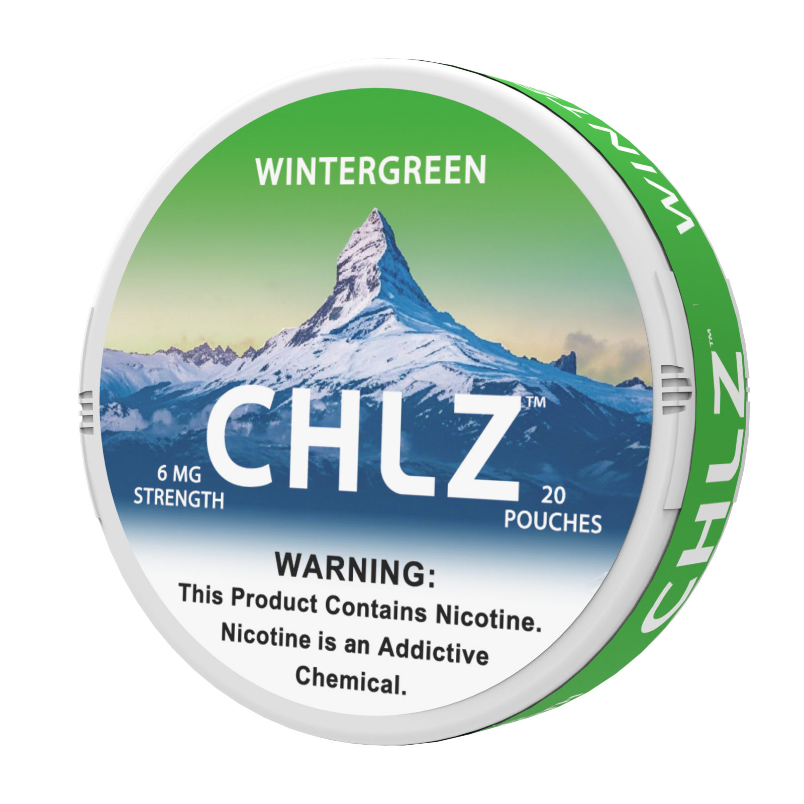 CHLZ Wintergreen tobacco-free nicotine pouches can 6mg